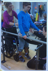 Danika doing physiotherapy exercises